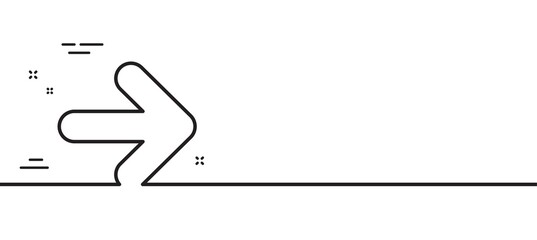 Next arrow line icon. Forward Arrowhead symbol. Navigation pointer sign. Minimal line illustration background. Next line icon pattern banner. White web template concept. Vector