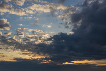 Naklejka na ściany i meble sky during dawn, cloudy sky after rain