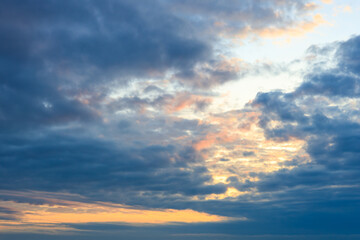 clouds in the sky during sunset. evening sky with clouds
