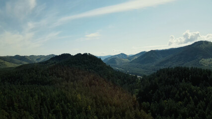 Calm and peaceful mountine view. Drone footage.