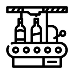 bottling factory conveyor line icon vector. bottling factory conveyor sign. isolated contour symbol black illustration
