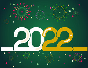 happy new year, colored 2022 numbers, design elements for new year decor, 2022 vector