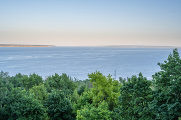 Obraz premium Friendship of Peoples Park. Boulevard New Wreath. Embankment. The widest point of the Volga River.