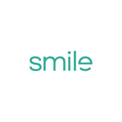 smile typhography with smile icon in letter e