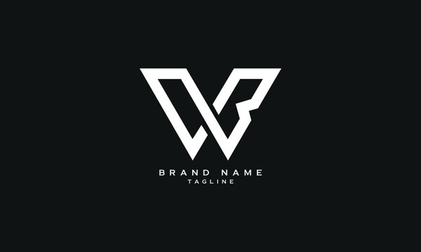 WB, WR, Abstract initial monogram letter alphabet logo design
