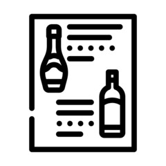 menu wine line icon vector. menu wine sign. isolated contour symbol black illustration
