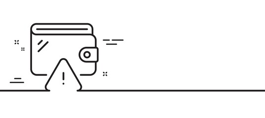 Wallet line icon. Money purse sign. Cash budget symbol. Minimal line illustration background. Wallet line icon pattern banner. White web template concept. Vector