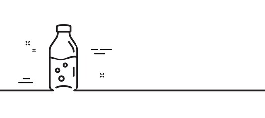 Water bottle line icon. Soda aqua drink sign. Liquid symbol. Minimal line illustration background. Water bottle line icon pattern banner. White web template concept. Vector