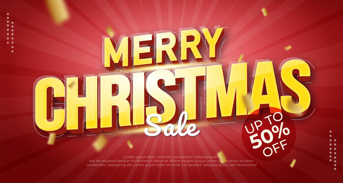 editable text Merry christmas text style suitable for christmas banner promotion