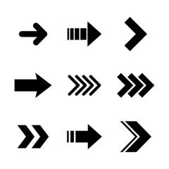 Arrow icon collection. Set of different arrows. Flat style isolated vectors.