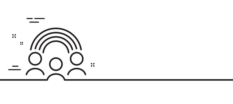 Inclusion line icon. Equity culture sign. Gender diversity symbol. Minimal line illustration background. Inclusion line icon pattern banner. White web template concept. Vector