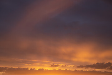 Fiery orange sunset sky. Beautiful sky.