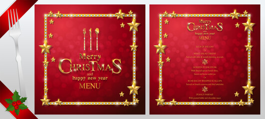 Merry Christmas and happy new year with gold patterned and crystals on paper color.