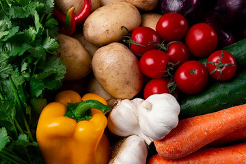 Assortment of vegetables,close-up, top view, no people