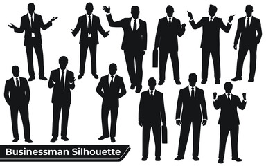 Collection of Businessman Silhouettes in different poses