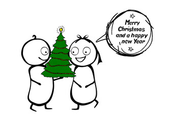 Zwei Comicfiguren mit 