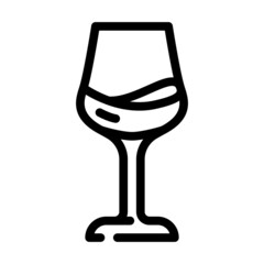 glass of wine line icon vector. glass of wine sign. isolated contour symbol black illustration