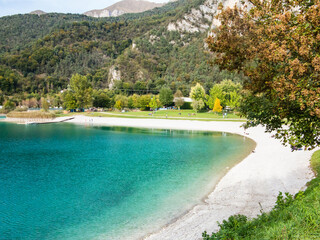 Fototapeta premium The Ledro Lake is a beautiful Lake near Garda Lake-Italy