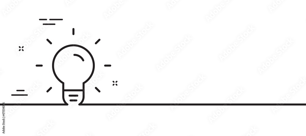 Poster light bulb line icon. lamp sign. idea, solution or thinking symbol. minimal line illustration backgr
