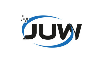 dots or points letter JUW technology logo designs concept vector Template Element	
