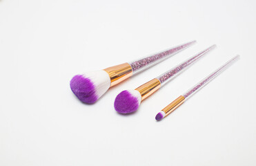 cosmetic makeup brush isolated on a white background.