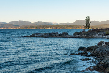 Pacific Northwest coast facing north of the Sunshine Coast in British Columbia
