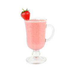 Strawberry cocktail isolated on white background.
