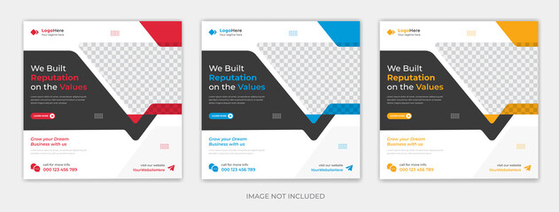 Creative business social media post template, Corporate square Instagram post premium vector