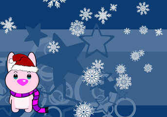 little kawaii baby bunny character cartoon christmas background illustration in vector format