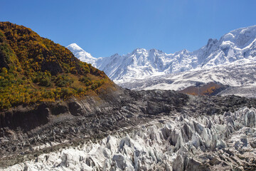 Minapin glacier and Rakaposhi mountain view, Karakoram, Pakistan