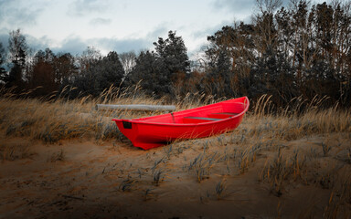 Canoe on the lake.