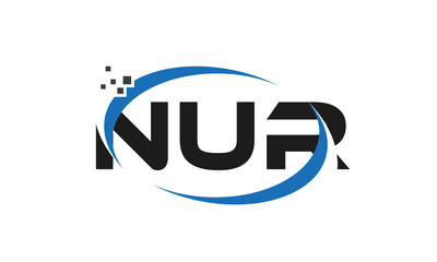 dots or points letter NUR technology logo designs concept vector Template Element	