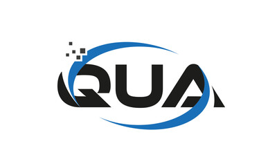 dots or points letter QUA technology logo designs concept vector Template Element	