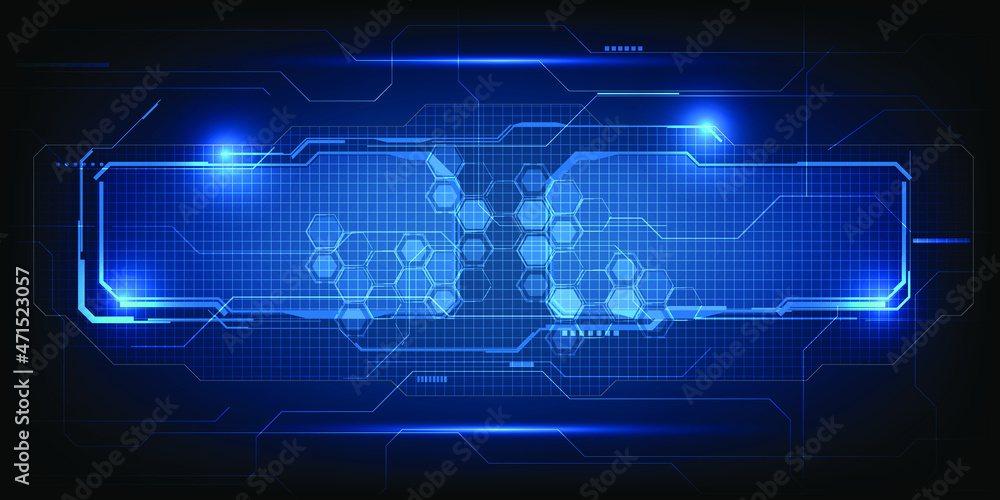 Poster vector illustrations of abstract futursitc screen digital display and digital environment for showca