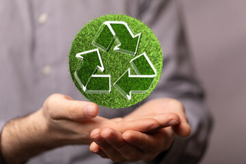green recycling symbol for clean energy