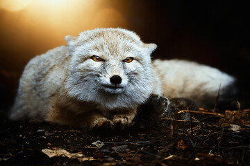 Fototapeta Corsac Fox (Vulpes corsac)in the sunset obraz