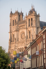 Cathedral of Amiens France at sunset