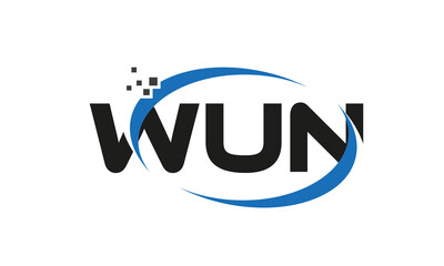 dots or points letter WUN technology logo designs concept vector Template Element	