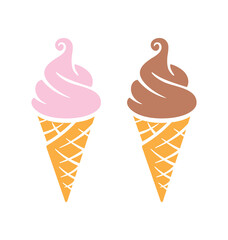simple fun soft serve icecreams in waffle cones