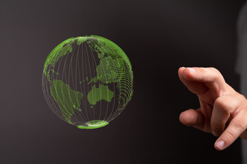 volumetric green recycling sign 3d digital