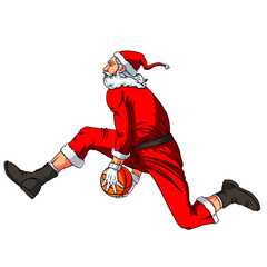 santaclaus jugando baloncesto