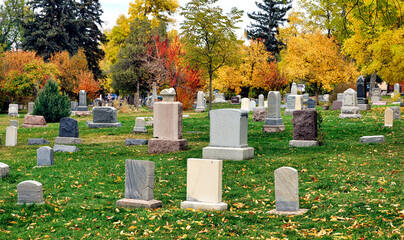 Cemetery in autumn at Boulder, Colorado - Powered by Adobe