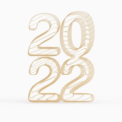 year 2022 in numbers 3d modern