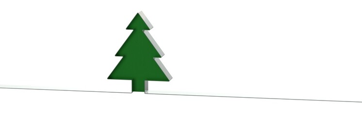 abstract christmas tree ribbon ball 3d rendering