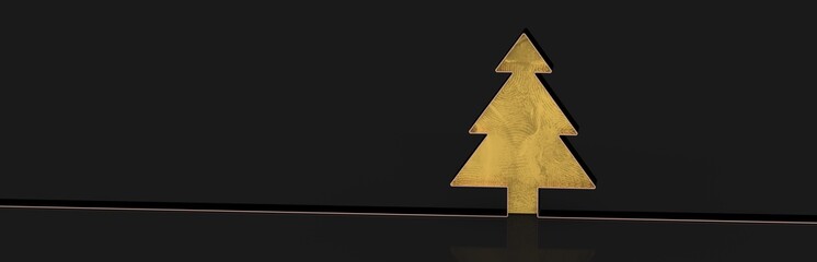Minimalistic style christmas tree 3d