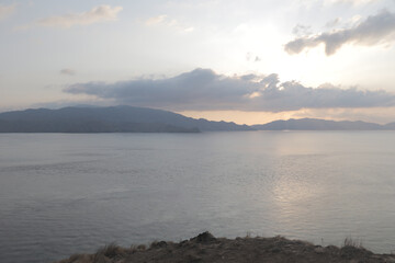 Peaceful evening and calming sunset at Gili Laba Island