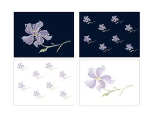 Watercolor flowers. Garden. Floral ornament. Print. Pattern for textile.