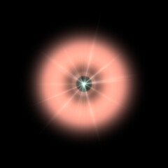 Realistic color camera lens flare light effects