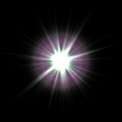 Realistic color camera lens flare light effects