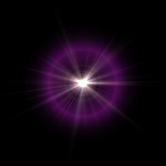 Realistic color camera lens flare light effects